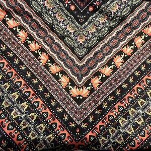 Boho Maxi Sundress in Purple and Coral with Splashes of Green